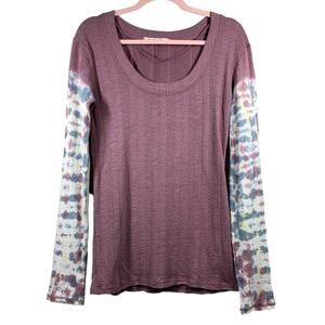 WE THE FREE Purple Tie Dye Long Sleeve Shirt Large